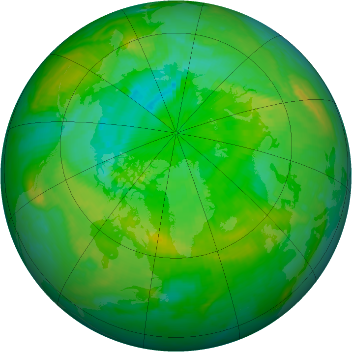Arctic ozone map for 14 July 1999